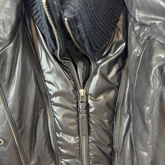 Mackage 3 in 1 Black Leather Jacket + Vest Soft Lambskin + Wool Women's Sz XS - Picture 11 of 16